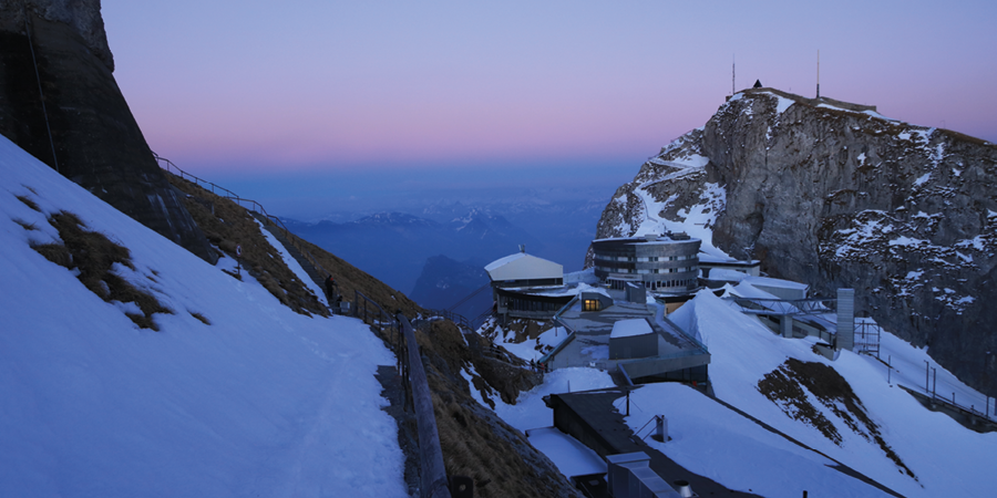 Staying at the Pilatus Kulm mountaintop hotel in winter